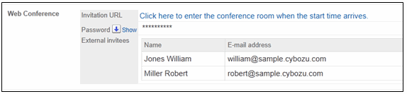 Web conference options