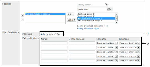 Appointment with Web conference options