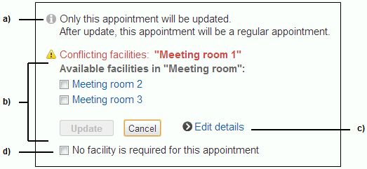 When a Facility is Conflicting with Another Appointment on a Rescheduling Date