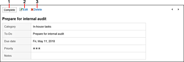 Uncompleted To-Do List details screen