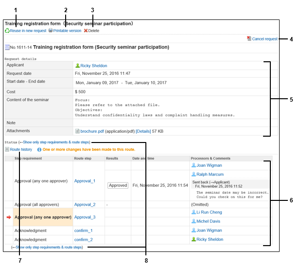 Request Details Screen