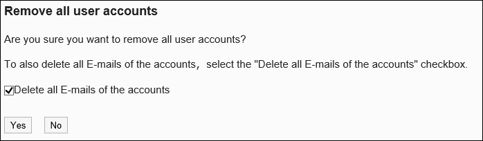 Delete all user accounts screen