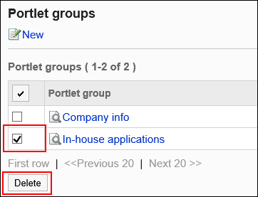 Image of selecting portlet groups