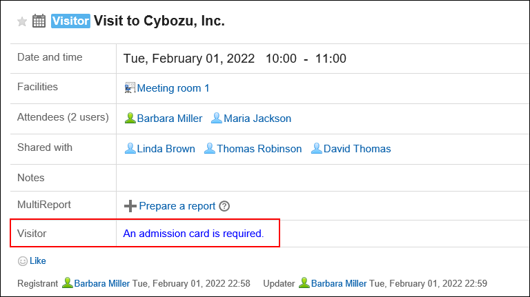 Screen capture: An appointment type link is configured