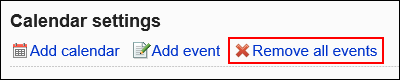 Image showing the link to delete all events