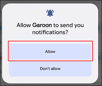 Screenshot: Dialog box confirming whether to send notifications is displayed