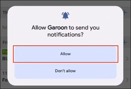 Screenshot: Dialog box confirming whether to send notifications is displayed