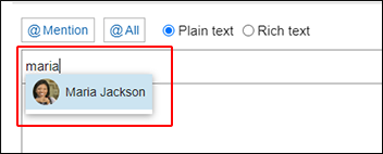 Screenshot: Selecting a user to specify as a recipient