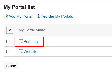 Image shows the My Portal to change its name