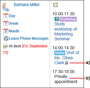 Example of a private appointment