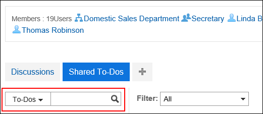 Images to search shared To-Dos in a space