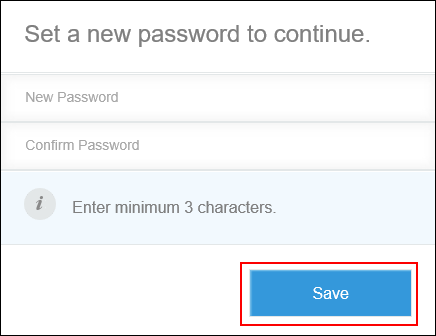 Screenshot: Screen to change your password