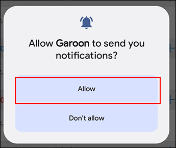 Screenshot: Dialog box confirming whether to send notifications is displayed