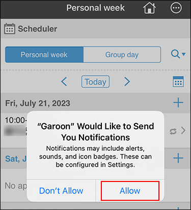 Screenshot: Dialog box confirming whether to send notifications is displayed