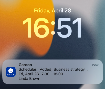 Screenshot: Smartphone screen receiving new information