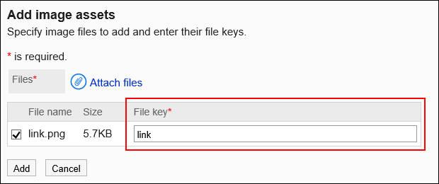 Image of entering a file key