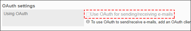 Screen capture: Cannot use OAuth because an OAuth client is not configured
