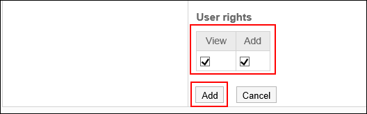 Image of setting the user rights state