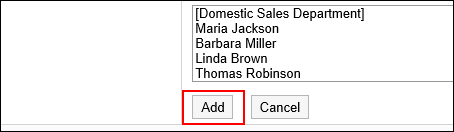 Image in which the add action link is highlighted