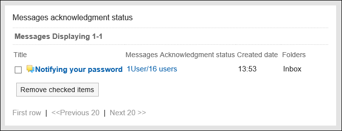 Message Acknowledgment Status Portlet