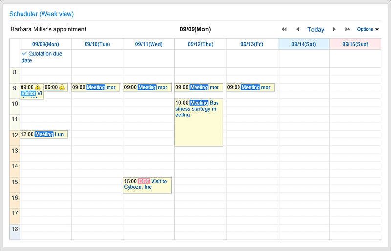 Scheduler (Week View) portlet