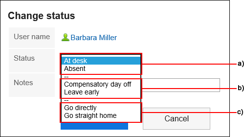 Image describing the display order of statuses