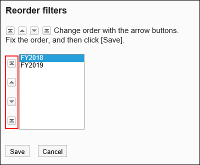 Reorder filter screen