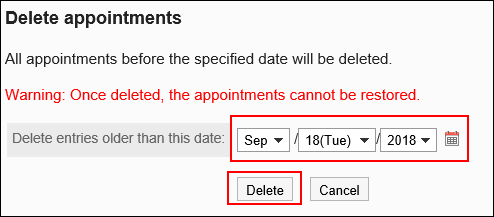 Delete all schedulers screen