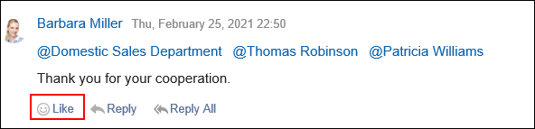Screen capture: Image of a comment answered using the respond feature