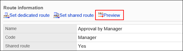 Image of an action link to display a preview of the route