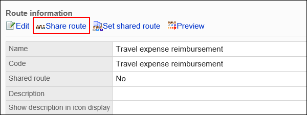 Image of an action link to share a private route