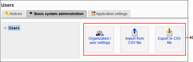 Example image showing operational administrators for users and organizations