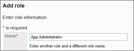 Image of entering a role name