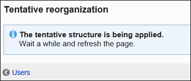 Image showing a message stating that the tentative structure is being applied