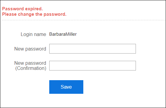 Image showing the expired password