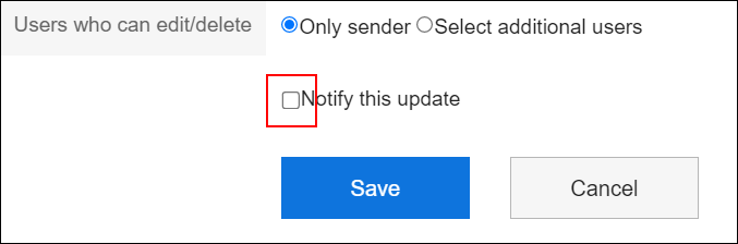 Image that the "Notify this update" checkbox is cleared