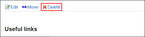 Image of the action link to delete