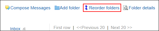 Image of the action link for changing the order of the folders