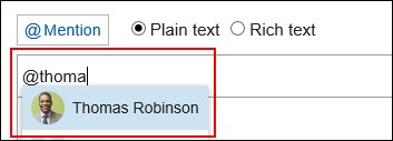 Screenshot: Selecting a user to specify as a recipient