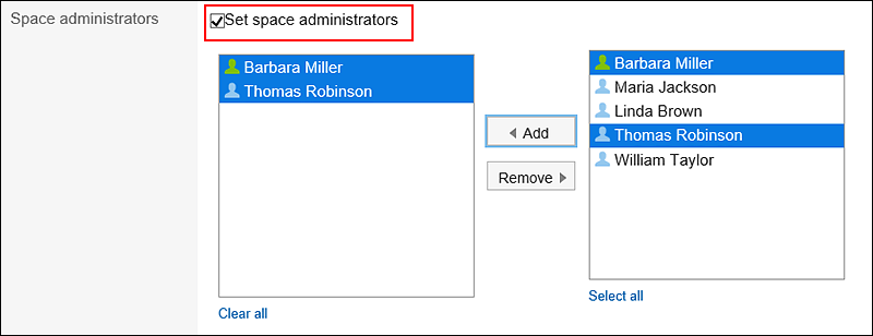 Image of configuring the space administrator