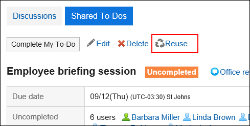 Screenshot: A link to reuse is highlighted