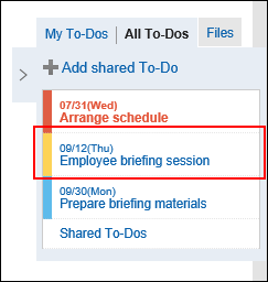 Image of selecting the To-Do to complete