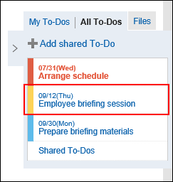 Image of selecting the To-Do to delete