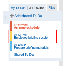 Image of selecting the To-Do to edit