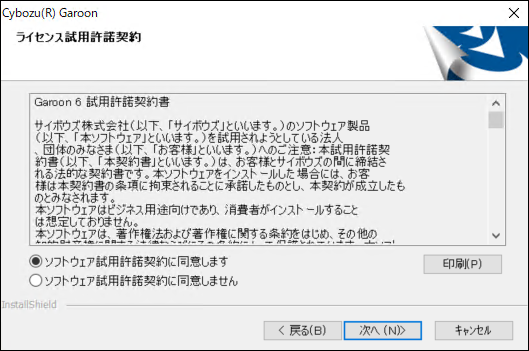Screen capture: Software Trial License Agreement