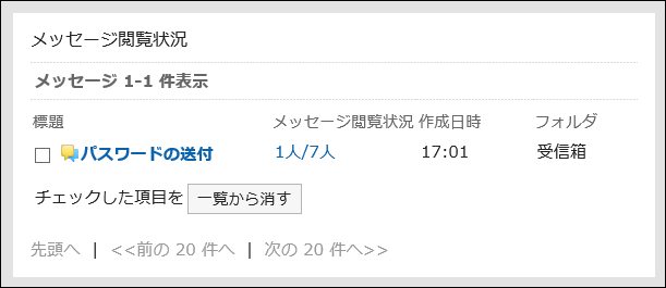 「メッセージ閲覧状況」ポートレット