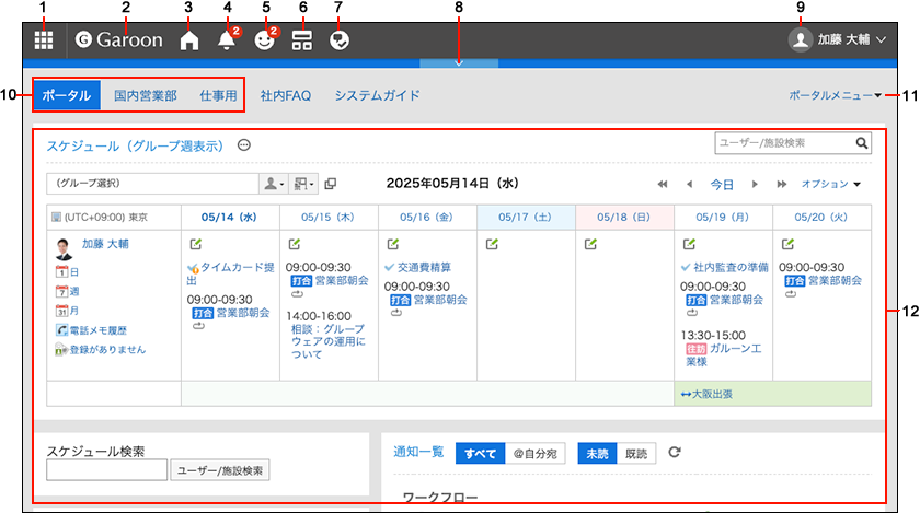 スクリーンショット：トップページ画面