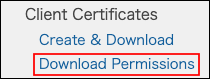 Screenshot: "Download Permissions" is highlighted