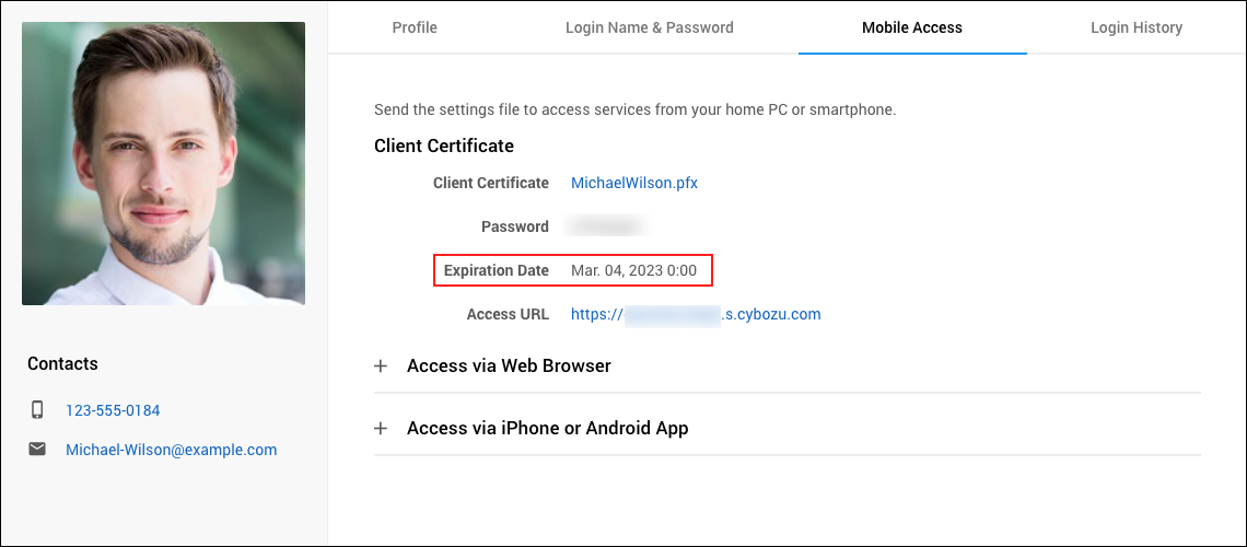 Screenshot: The expiration date of the certificate is displayed