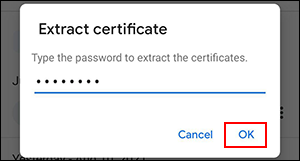 Image of dialog to extract certificates